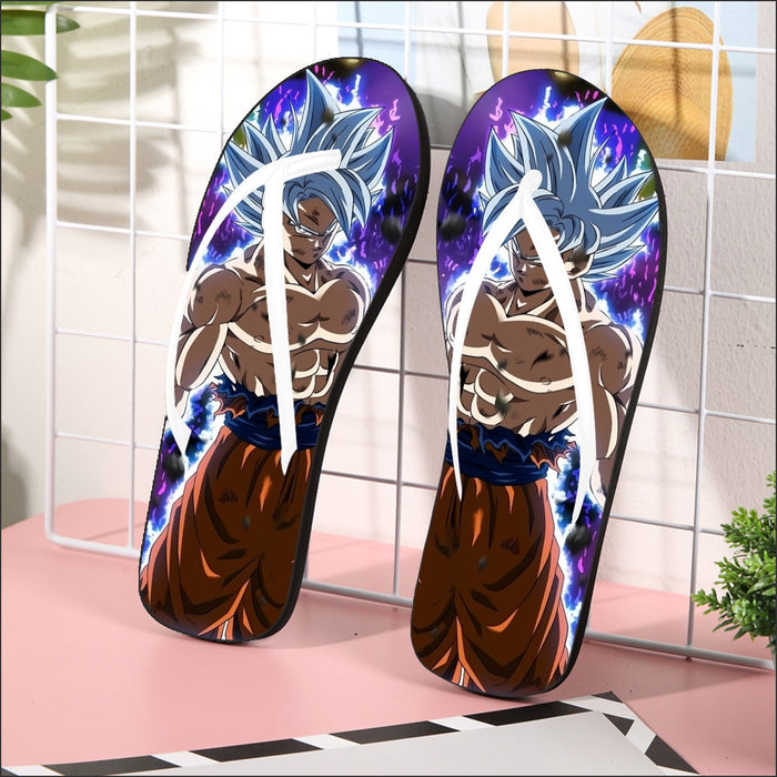 Dragon Ball Goku Ultra Instinct Power Up Vibrant 3D Flip Flops