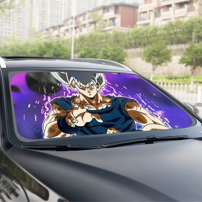 Dragon Ball Z Goku Ultra Instinct Form White Hair Windshield Sunshade