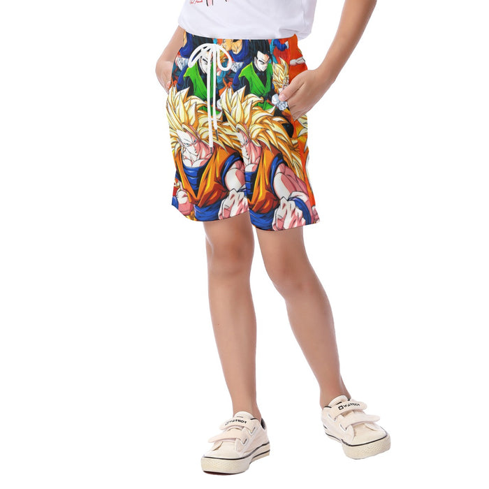 Dragon Ball Goku Super Saiyan 3 Vegeta Gohan Trending Design Kid's Beach Shorts