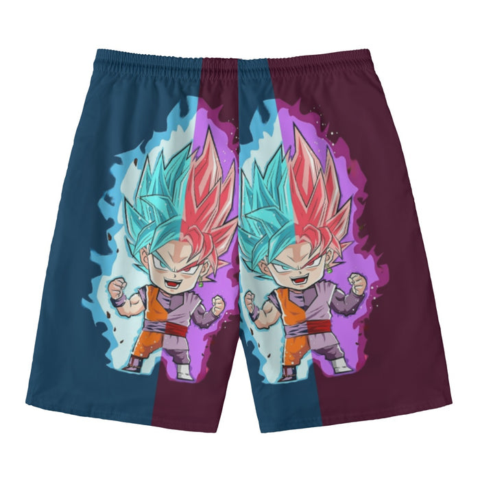 Dragon Ball Super Cute Chibi Blue Vegito Goku Rose Beach Pants