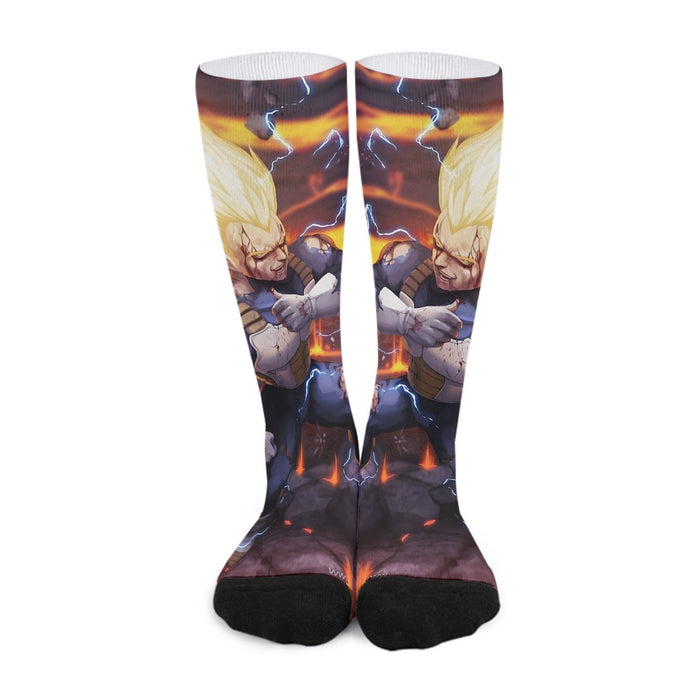 Dragon Ball Z Vegeta Super Saiyan Lightning Custom Socks