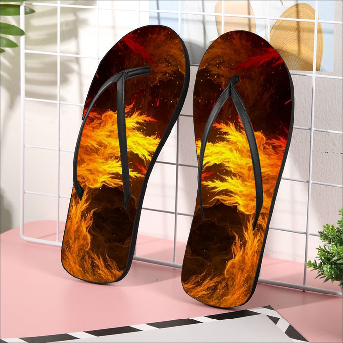 Dragon Ball Z Super Saiyan Orange Aura Dope Streetwear Flip Flops