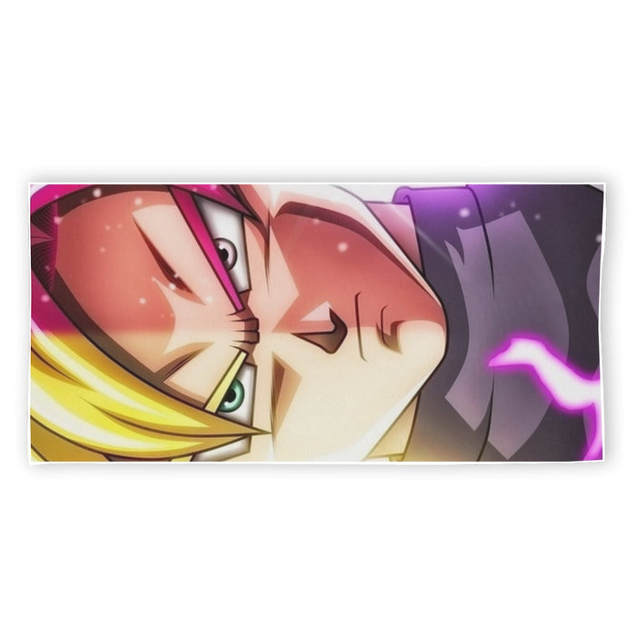 DBZ Goku God Half Rose and Golden Portrait Dope Design Beach Towel