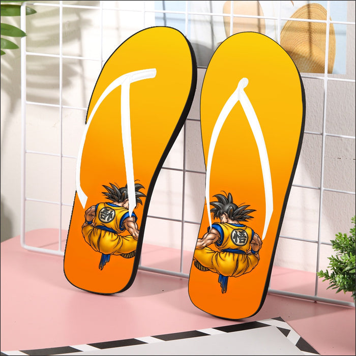 Goku Orange Background Flip Flops