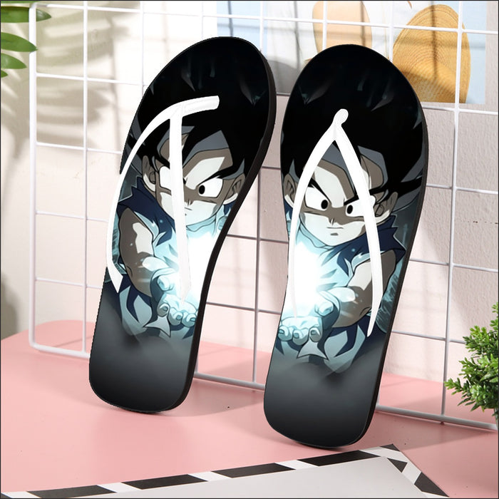 Dragon Ball Goku Kid Practice Kamehameha Cute Round Neck Design  Flip Flops