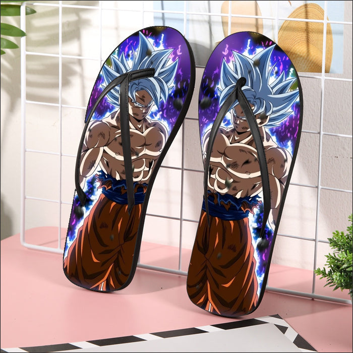 Dragon Ball Z Goku Perfected Ultra Instinct Form Flip Flops