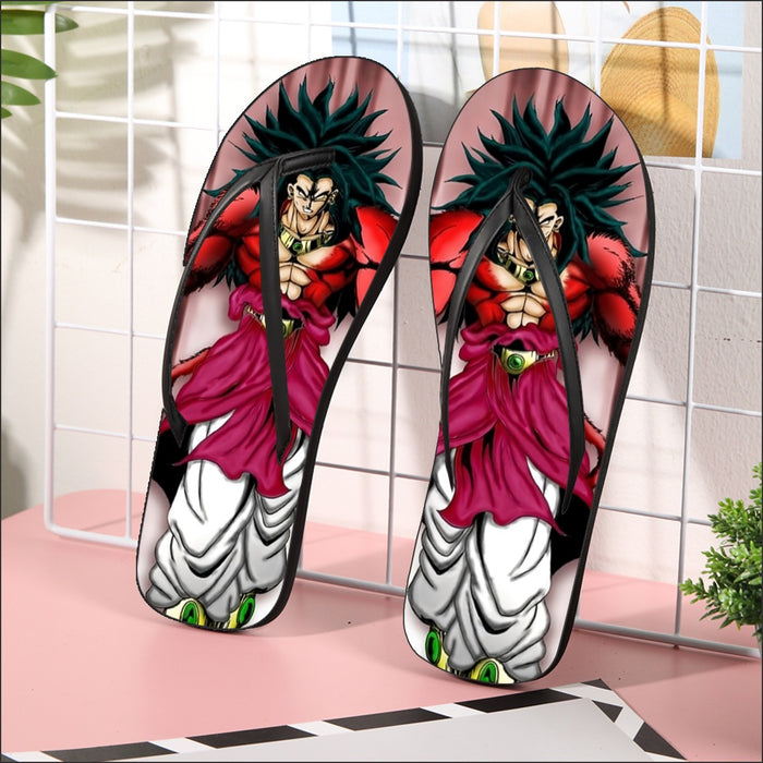 Dragon Ball Z Legendary Super Saiyan Broly 4 Dope Aura Flip Flops