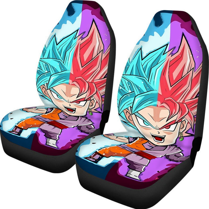 DBZ Goku Zamasu SSGSS God Blue Rose Super Saiyan Chibi Car Seat Cover