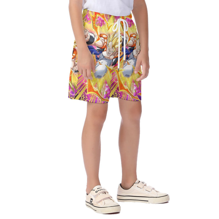 Dragon Ball Super Gogeta Outshining Darkness Cool  Kid's Beach Shorts