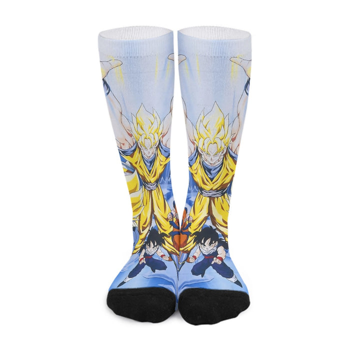 DBZ Goku Saiyan Spirit Bomb Vegeta Piccolo Gohan Trunks Vibrant Design Socks