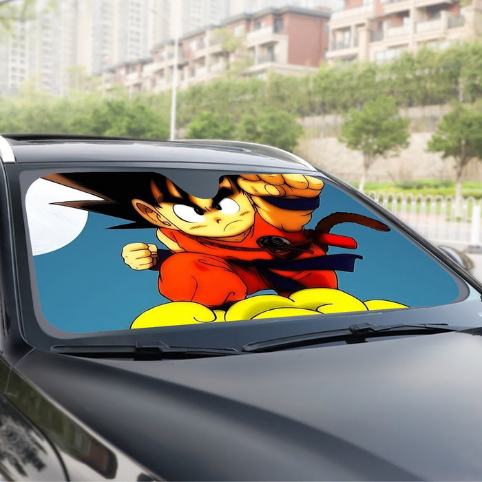 Young Goku Kid Flying Cloud Fight 3D Dragonball Windshield Sunshade