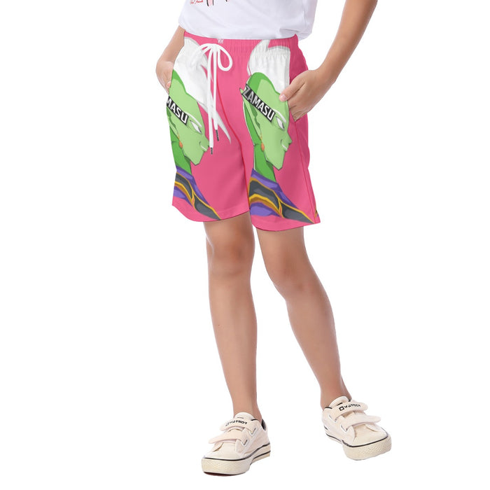 Dragon Ball Super Cool Grin Zamasu Potara Earring Pink  Kid's Beach Shorts