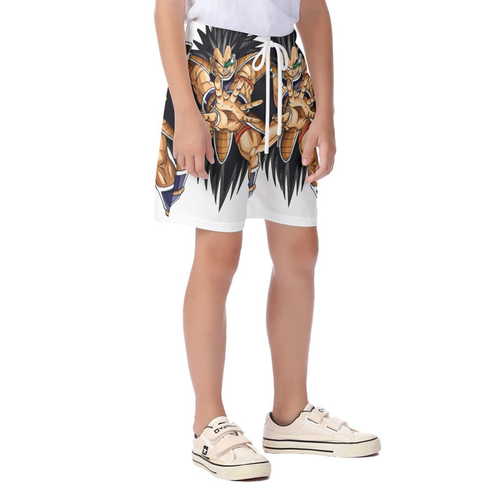 Dragon Ball Z Awesome Saiyan Raditz Fighter Stance Kid's Beach Shorts