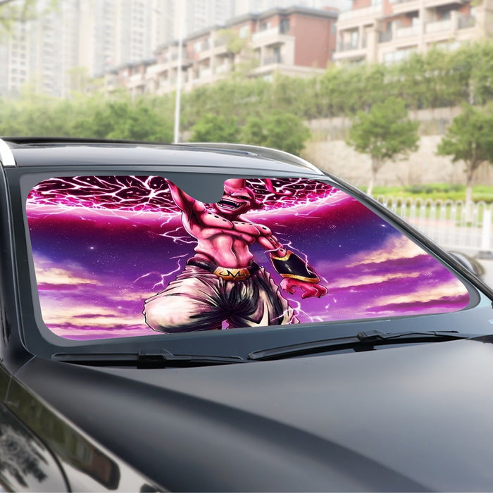 DBZ Kid Buu Super Villain Giant Ki Blast Realistic Design Windshield Sunshade