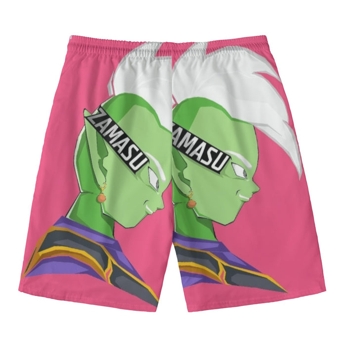 Dragon Ball Super Cool Grin Zamasu Potara Earring Pink Beach Pants