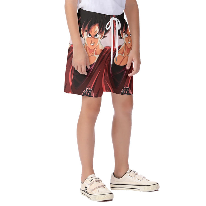 Dragon Ball Super Saiyan Goku Kaioken Epic Red Casual Kid's Beach Shorts