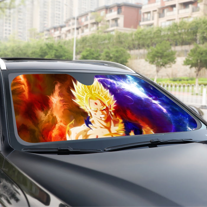 Dragon Ball Z Vegito Super Saiyan Angry Bruised Dope Windshield Sunshade