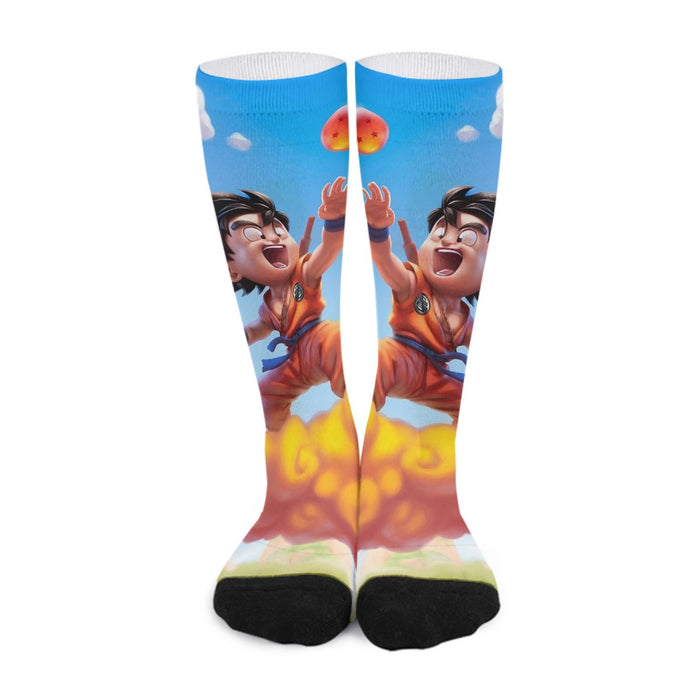 Dragon Ball Goku Kid Ride Flying Nimbus Cute Dope Streetwear Socks