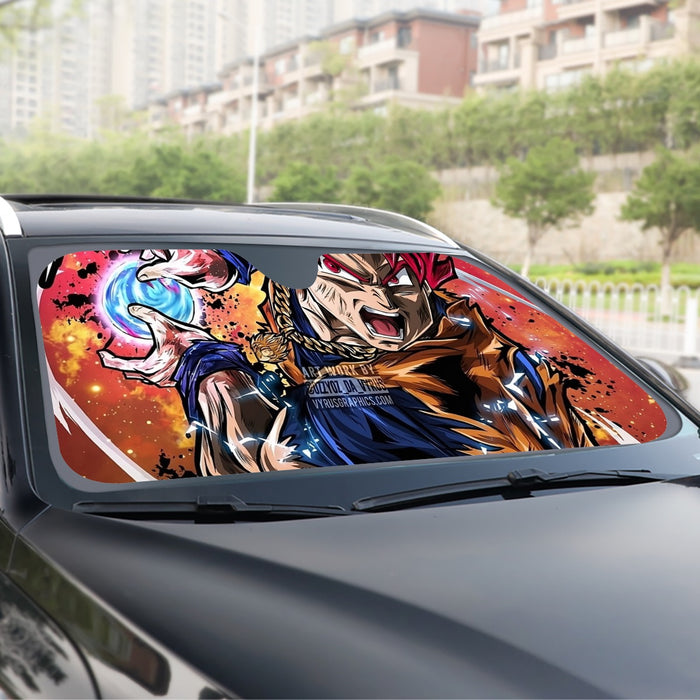 Goku Super Saiyan God Windshield Sunshade