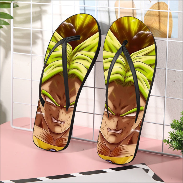 Dragon Ball Super Legendary Super Saiyan Broly White Eyes Custom  Flip Flops