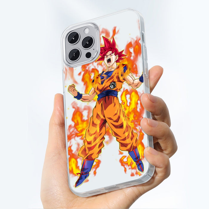 Awesome Goku Super Saiyan God Transformation DBZ iPhone 14  Case