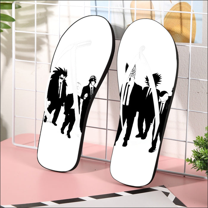 Dragon Ball Characters With Reservoir Dogs Movie Pose Flip Flops