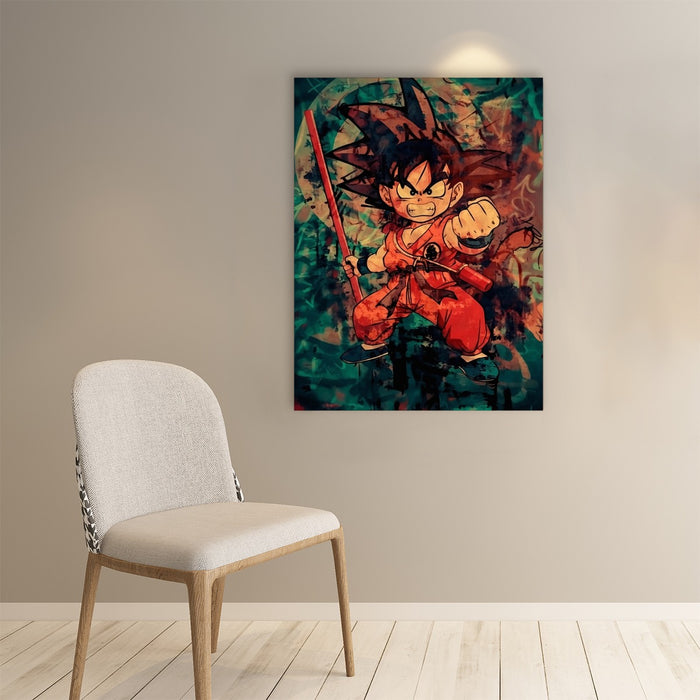 Kid Young Goku Vintage Tie Dye Painting Stylish DBZ 3D Paper poster