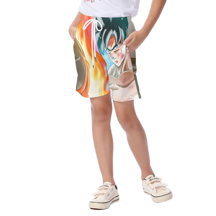 Dragon Ball Super Goku vs Jiren Overflowing Aura Kid's Beach Shorts