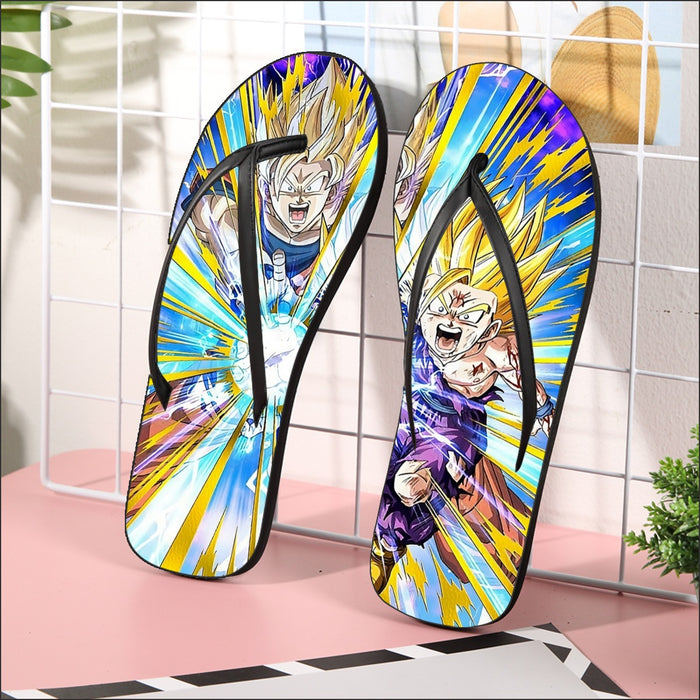 Dragon Ball Teen Gohan Dokkan Battle Super Saiyan 3 Cool Flip Flops