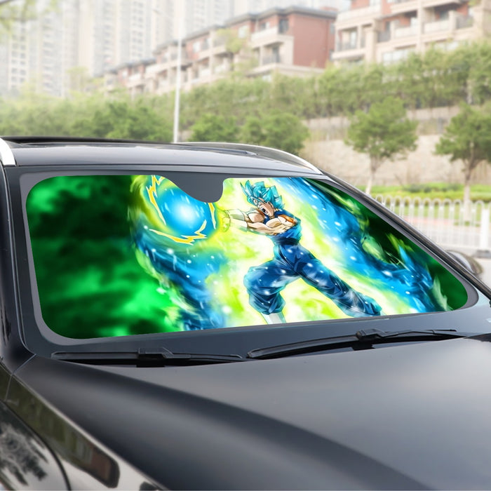 DBZ Goku Super Saiyan Blue SSGSS Kamehameha Power Attack Windshield Sunshade