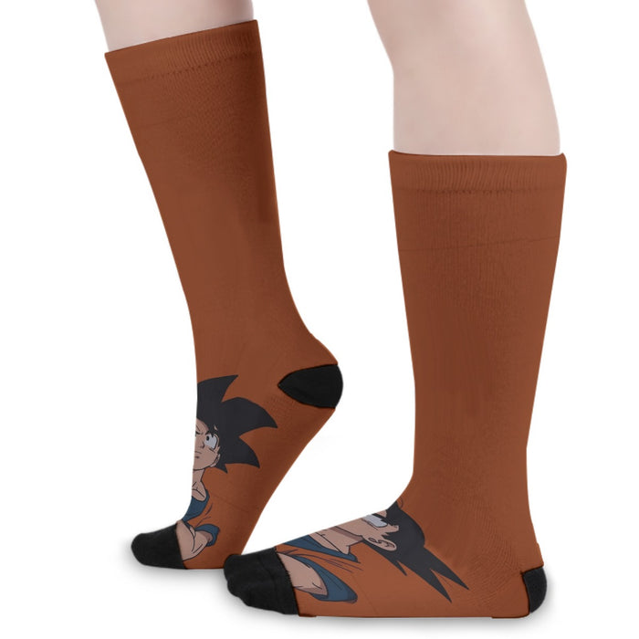 Goku Orange Minimalistic Background Socks