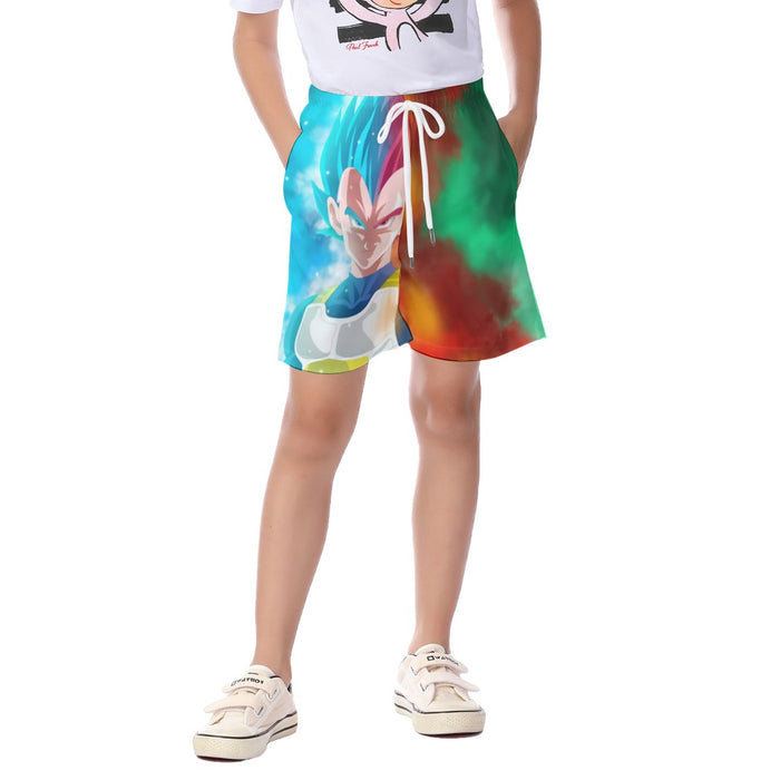 DBZ Vegeta Super Saiyan God Blue SSGSS Cool Portraits Kid's Beach Shorts