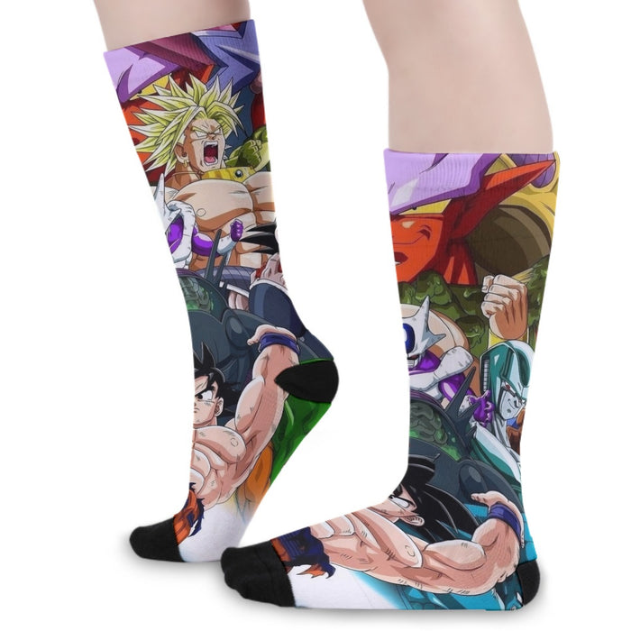 DBZ Goku Spirit Bomb Destroy Villains Cooler Broly Namek Vibrant Socks