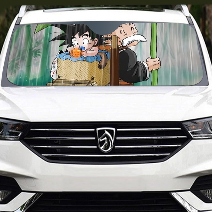 DBZ Kid Goku Super Saiyan Grandpa Gohan Cover Rain Cute Design Windshield Sunshade