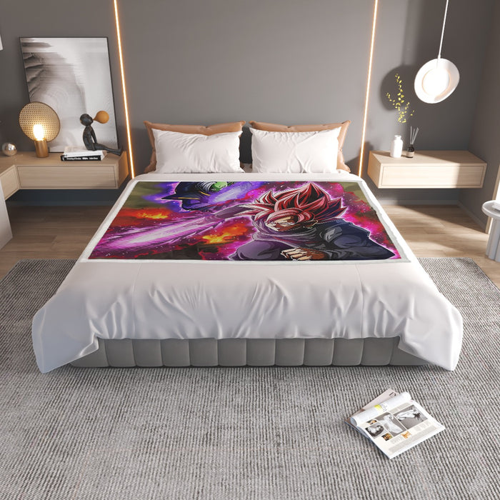 DBZ Goku Black Zamasu Super Saiyan Rose Dope Vibe Household Warm Blanket