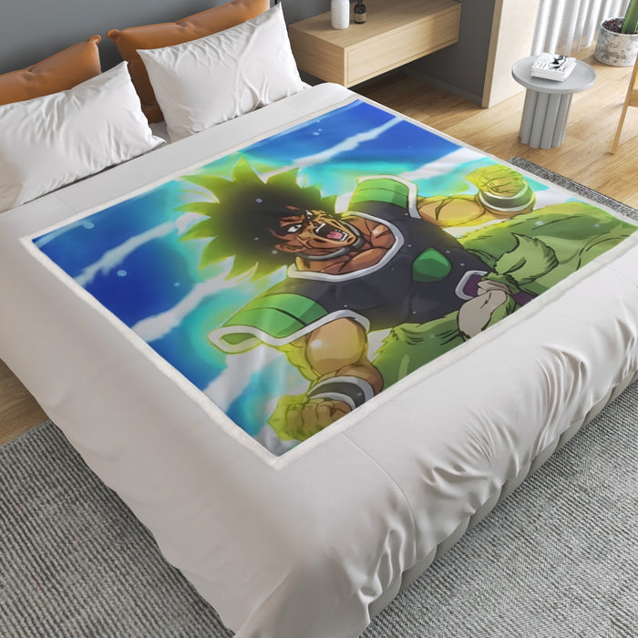 Dragon Ball Z Broly Wearing His Control Mechanism Household Warm Blanket