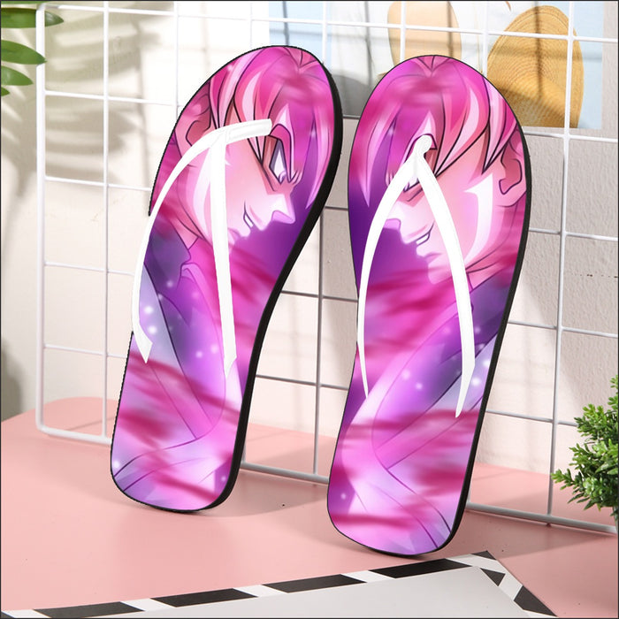 Dragon Ball Super Saiyan Black Goku Rose Cool Casual Flip Flops