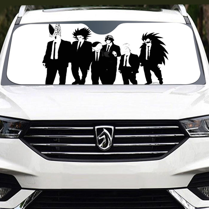 Dragon Ball Characters With Reservoir Dogs Movie Pose Windshield Sunshade