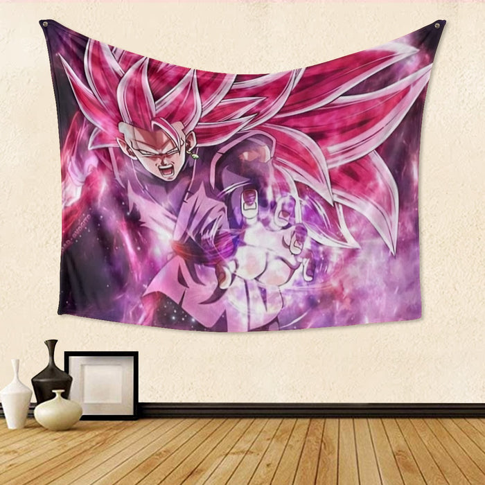 Dragon Ball Black Goku Rose 3 Ultra Instinct Epic 3D Tapestry
