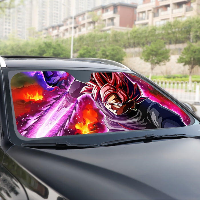 DBZ Goku Black Zamasu Super Saiyan Rose Dope Vibe Windshield Sunshade