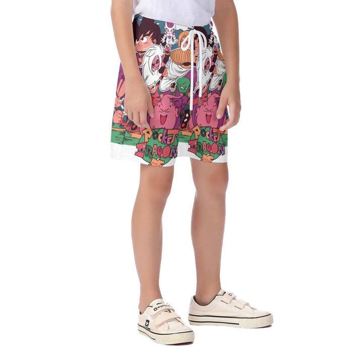 Kid Versions Of Dragon Ball Z Characters Kid's Beach Shorts