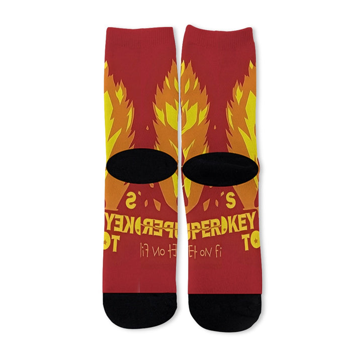 Dragon Ball Z Son Goku On Fire Its Okay To Be Super Saiyan Socks