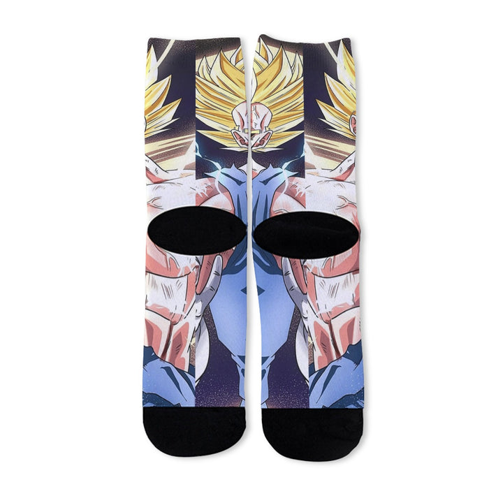 DBZ Majin Vegeta Saiyan Prince Fight Injure Manga Style Trending  Socks