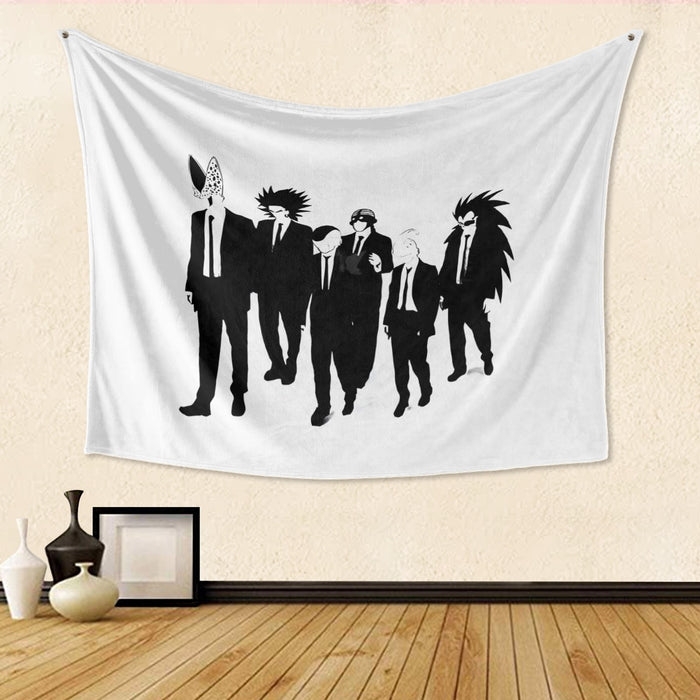 Dragon Ball Characters With Reservoir Dogs Movie Pose Tapestry