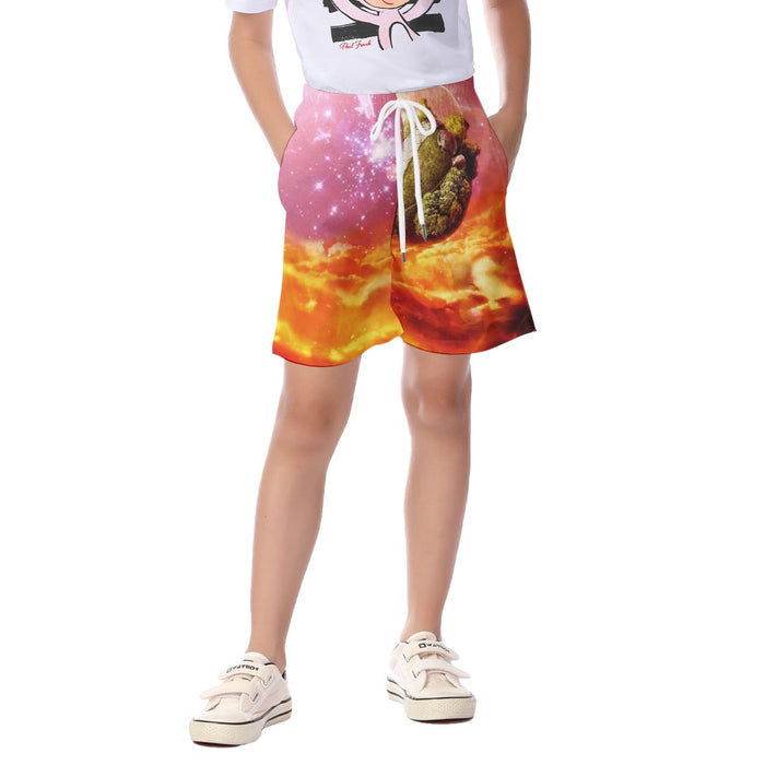 Dragon Ball Z Great King Kai Planet Cool Orange Kid's Beach Shorts