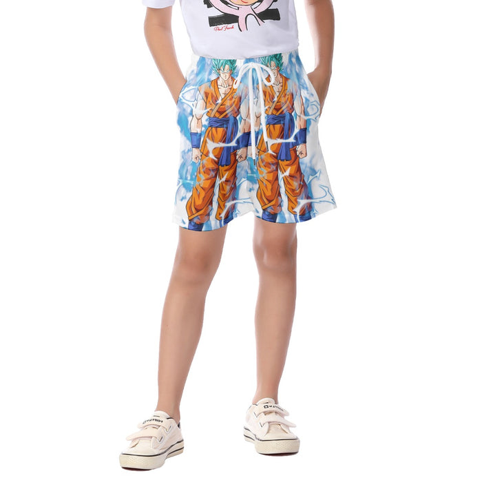 Dragon Ball Super SSGSS Goku Kid's Beach Shorts