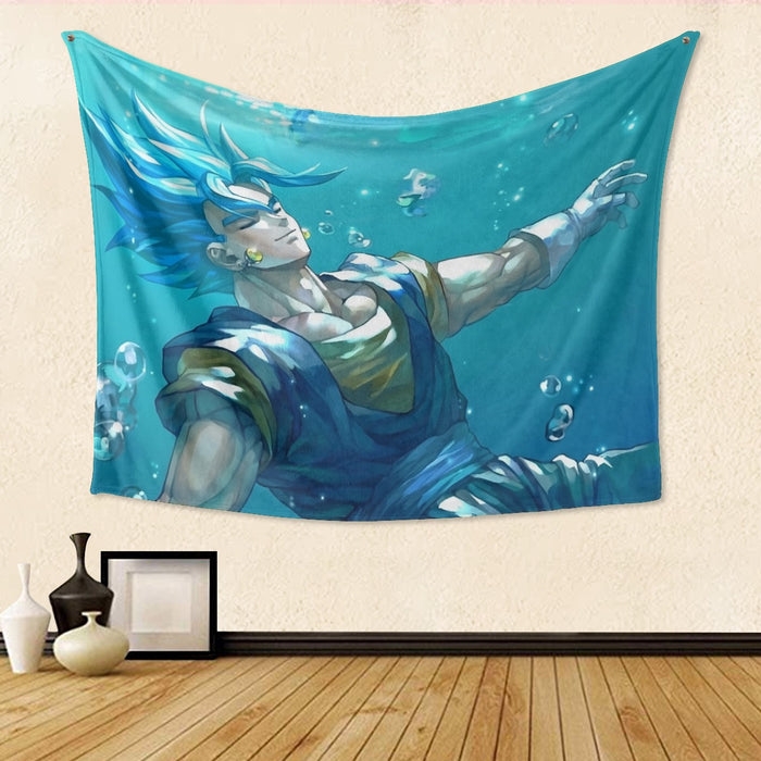 DBZ Relax Gogeta Ocean Blue Saiyan SSGSS Dope Design Tapestry