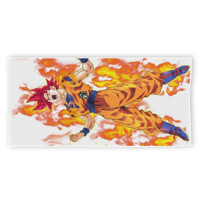 Awesome Goku Super Saiyan God Transformation DBZ Beach Towel