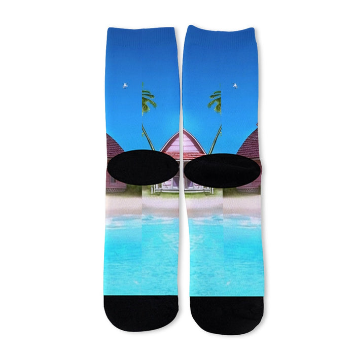 DBZ Master Roshi's Kame House Relax Vibe Concept Graphic Socks