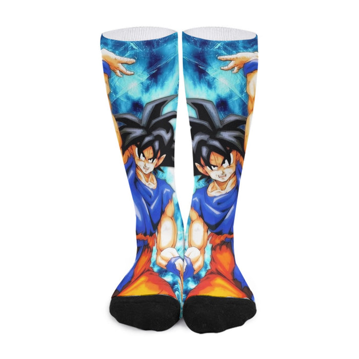 Dragon Ball Z Son Goku Cool Blue Aura Energy Ball  Socks